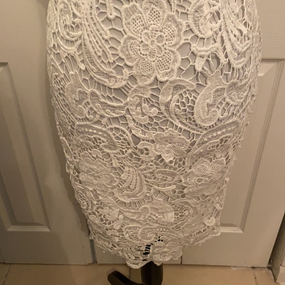 Charlotte Russe | mid dress | lace | white | xsmall - Picture 3 of 7